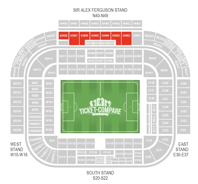 old trafford museum experience zona N3402-N3408