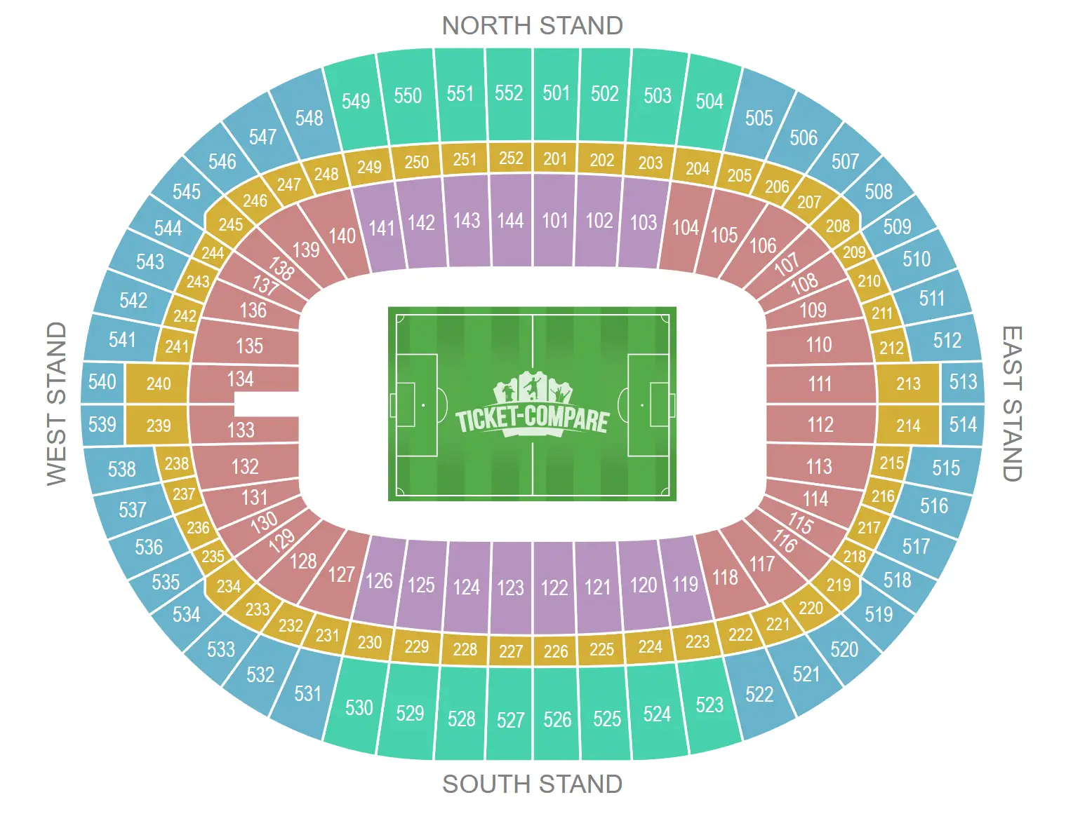 Pianta dei posti di Wembley Stadium
