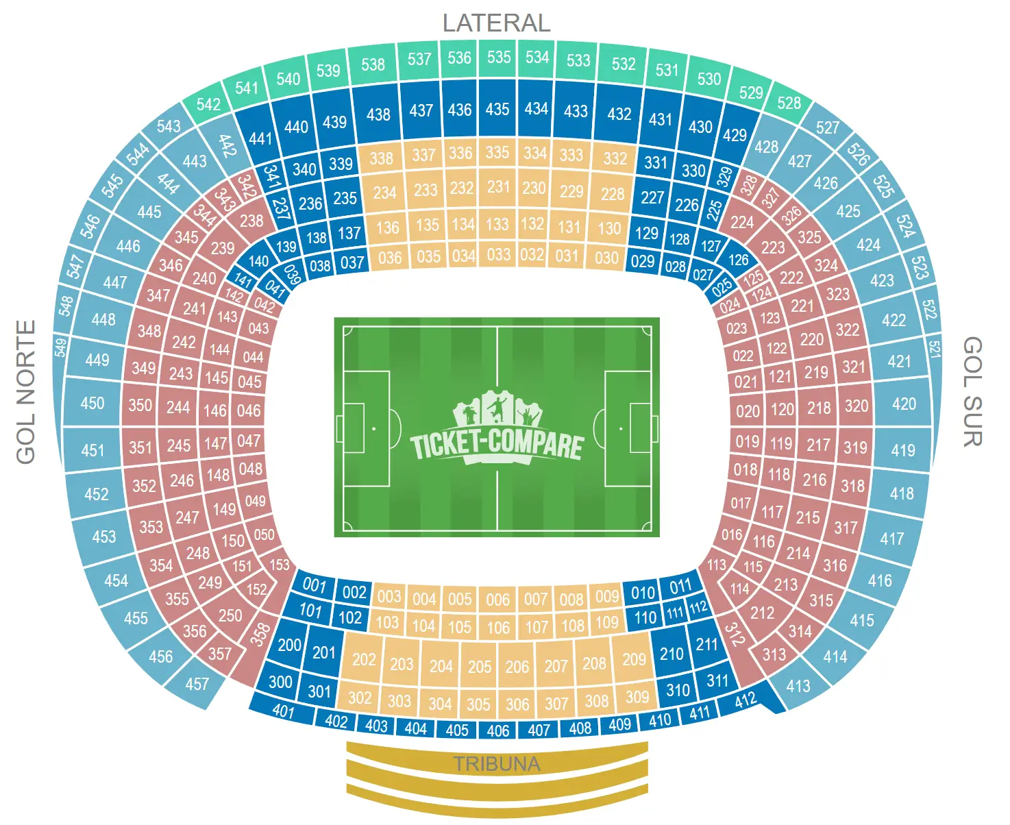 Pianta dei posti di Camp Nou