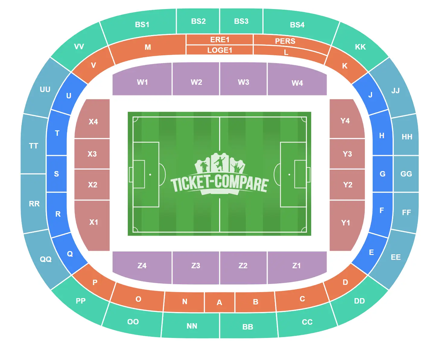 Pianta dei posti di Feijenoord Stadion
