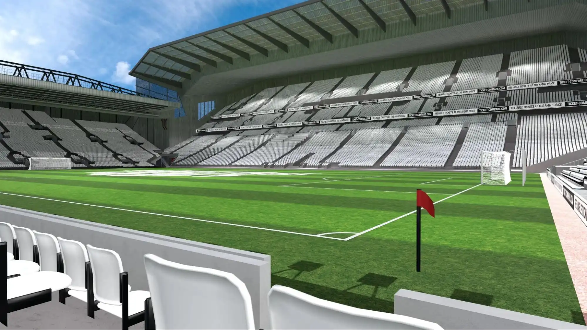 Bandiera rossa angolo campo