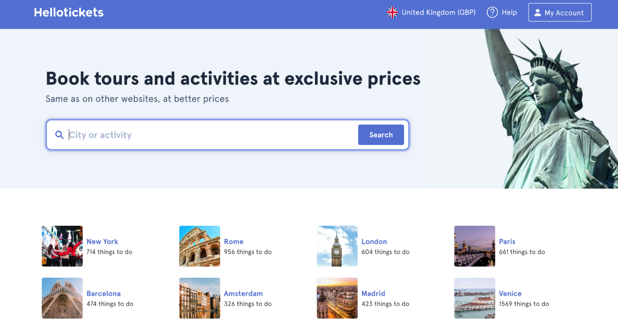 screenshot sito Hellotickets