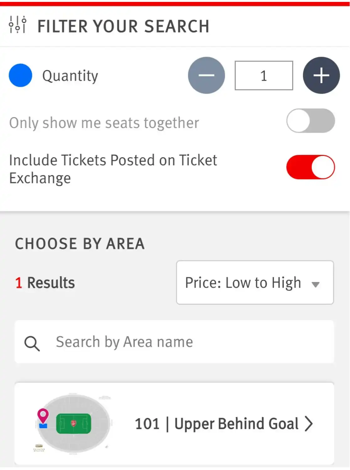 screenshot filtri ricerca