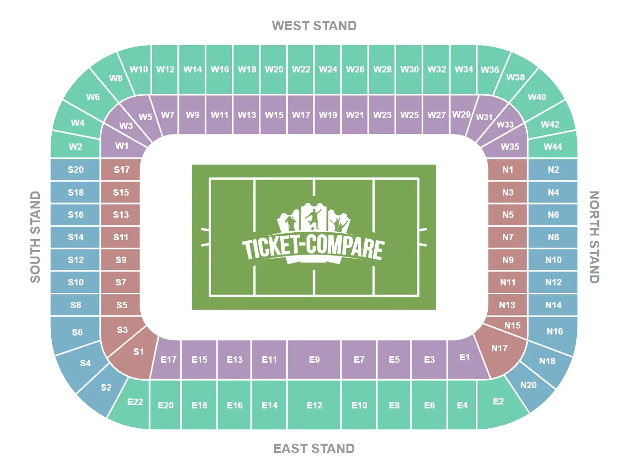 Pianta dei posti di Murrayfield