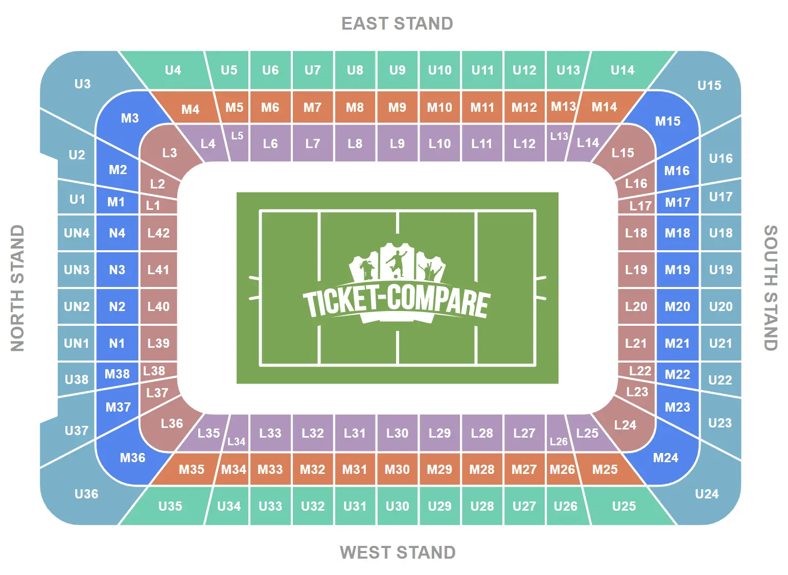 Pianta dei posti di Principality Stadium