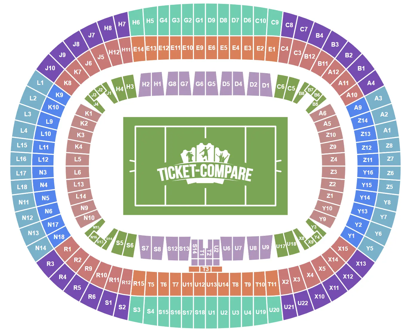 Pianta dei posti di Stade de France