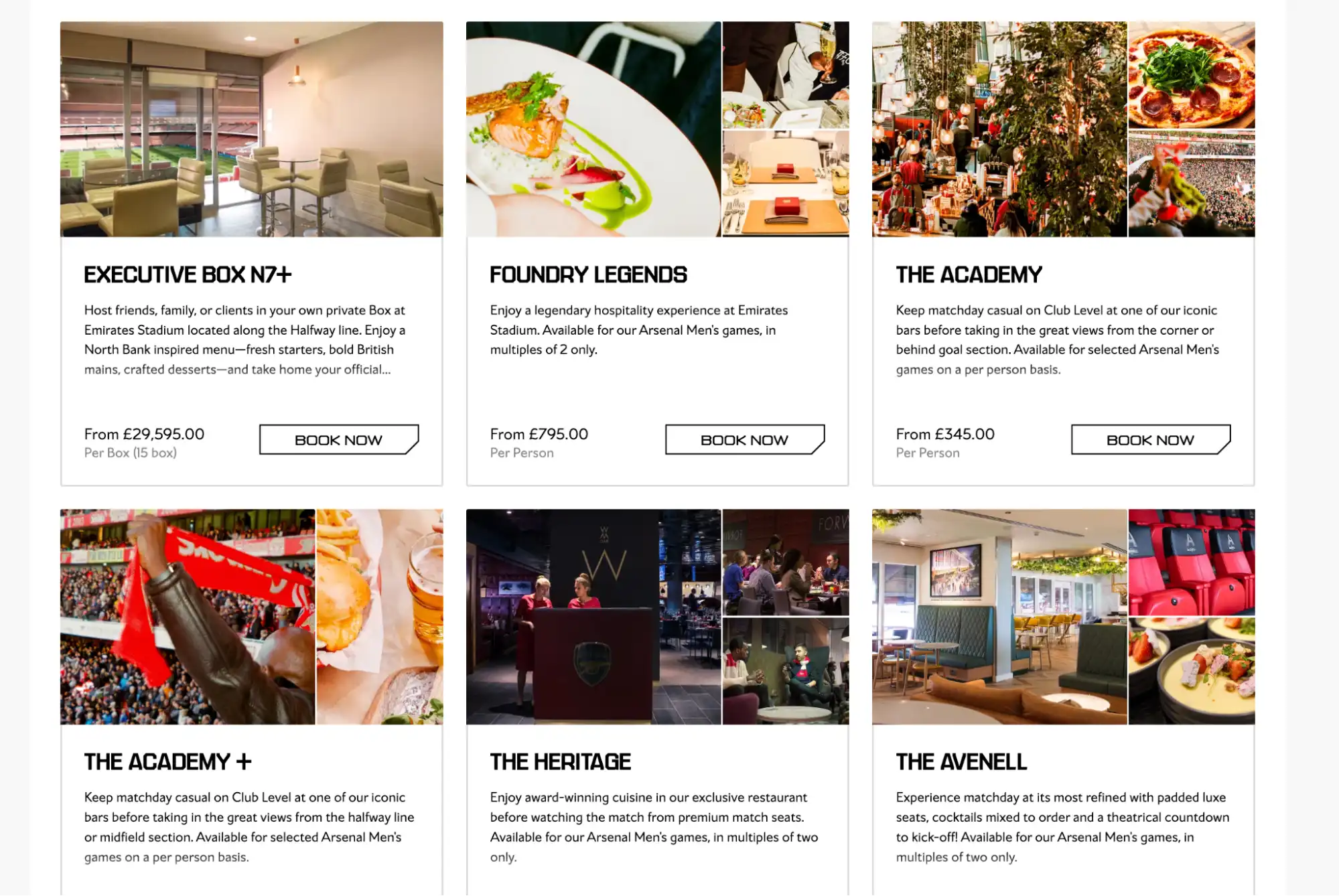 Ampia scelta hospitality Arsenal