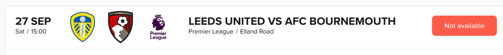 screenshot di Leeds United Vs AFC Bournemouth