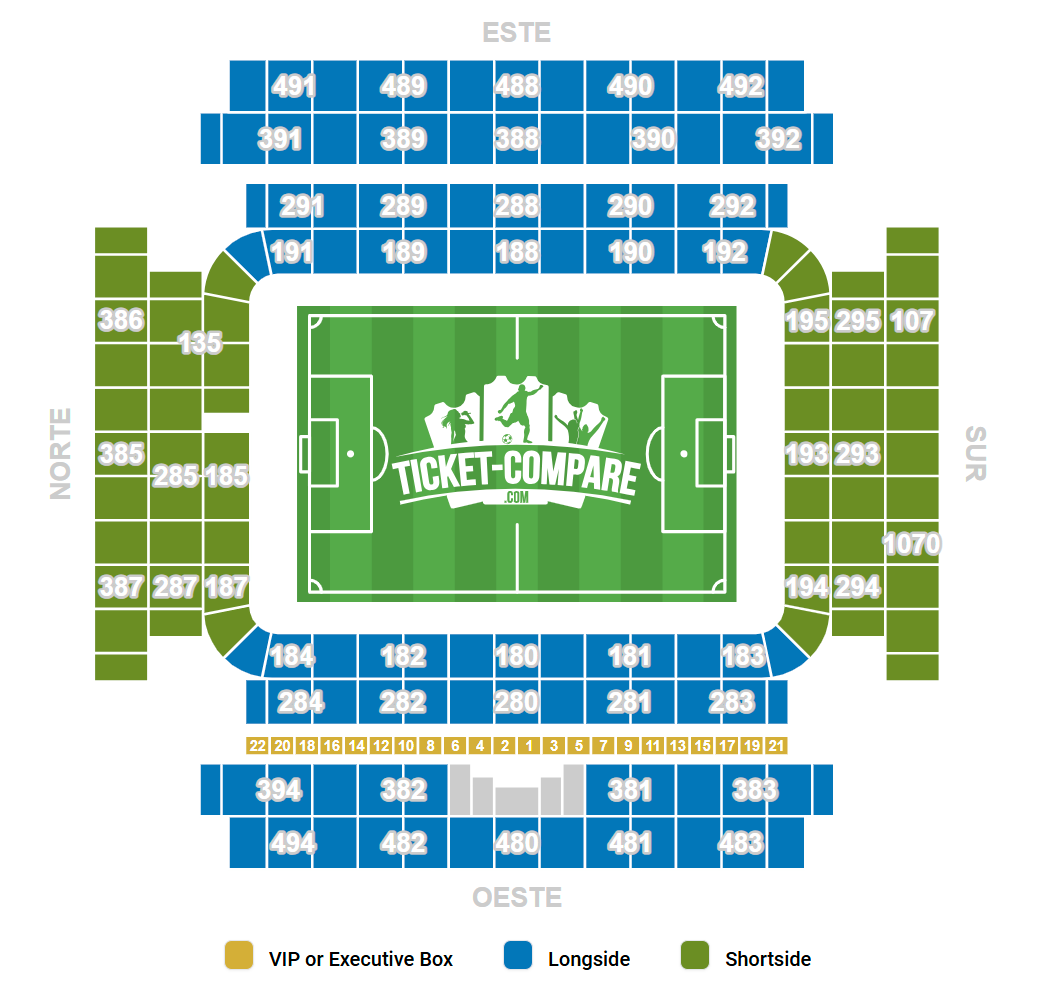 Pianta dei posti di Estadio Carlos Tartiere