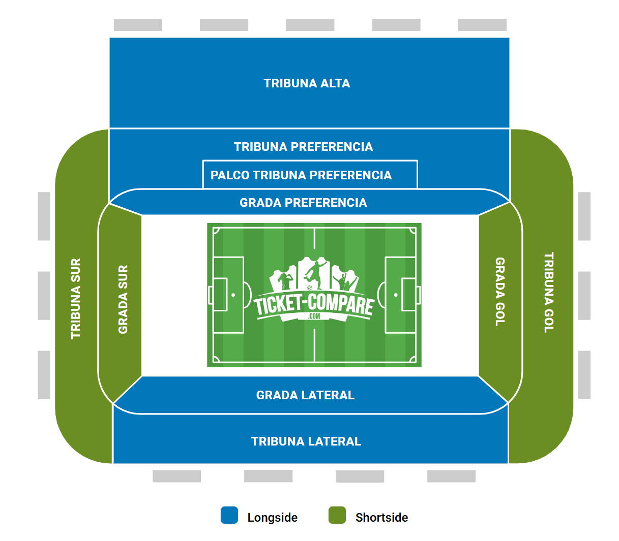 Pianta dei posti di Estadio El Sadar