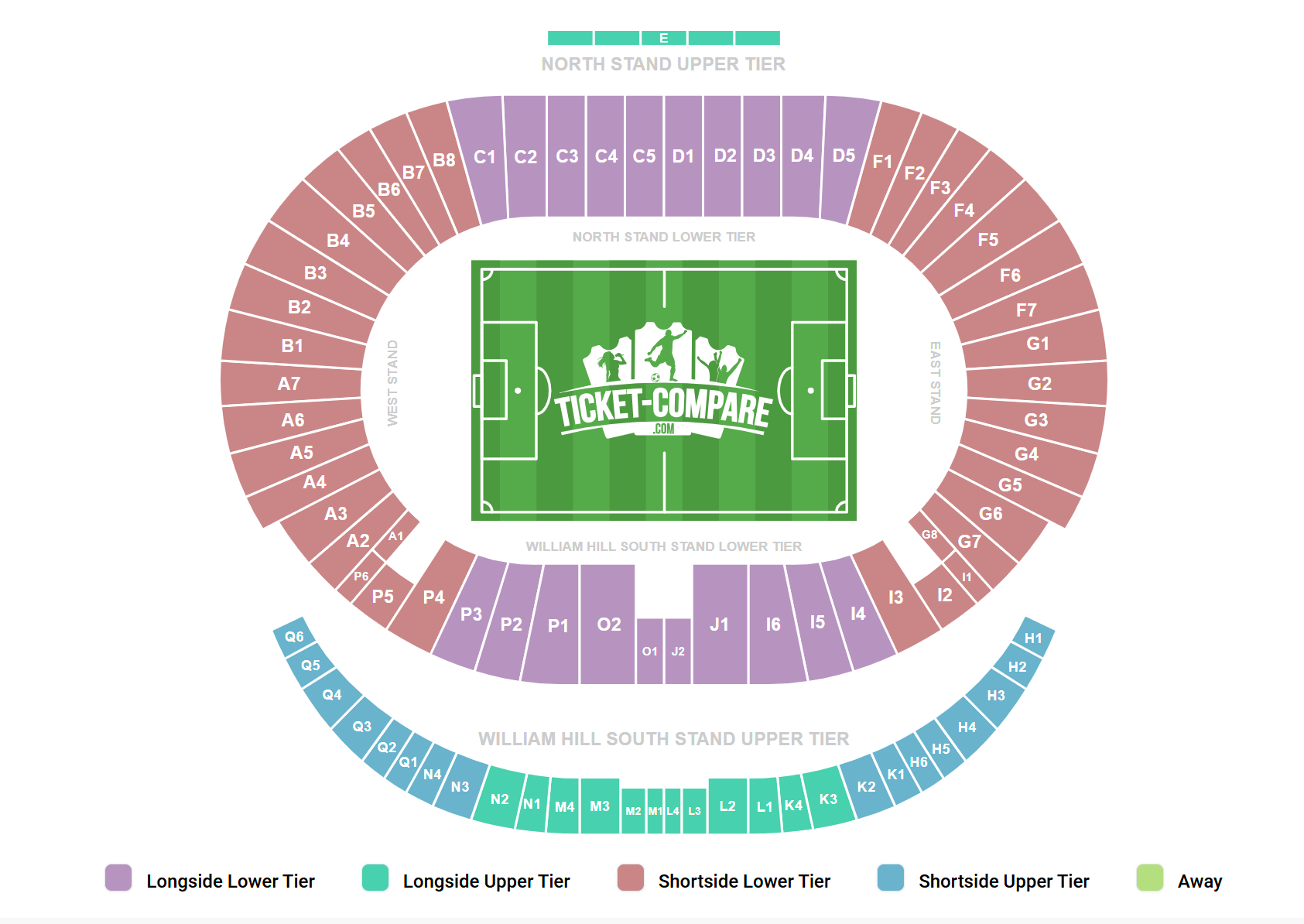Pianta dei posti di Hampden Park