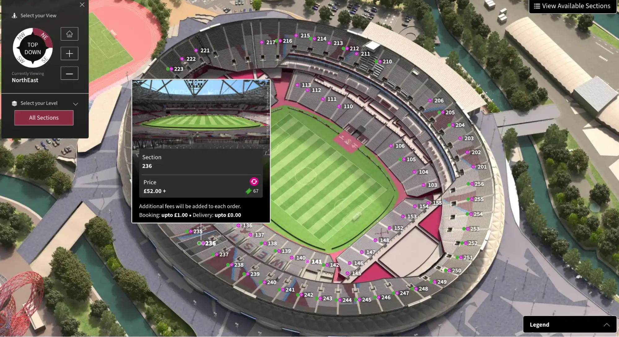 Schermata anteprima di quanti posti ci sono