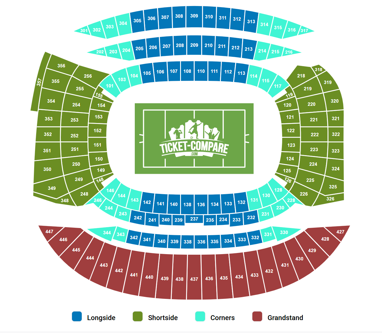 Pianta dei posti di Soldier Field Stadium