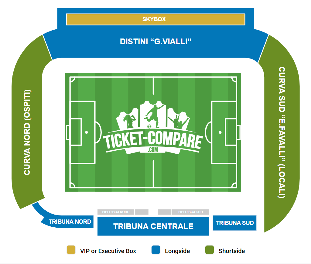 Pianta dei posti di Stadio Giovanni Zini