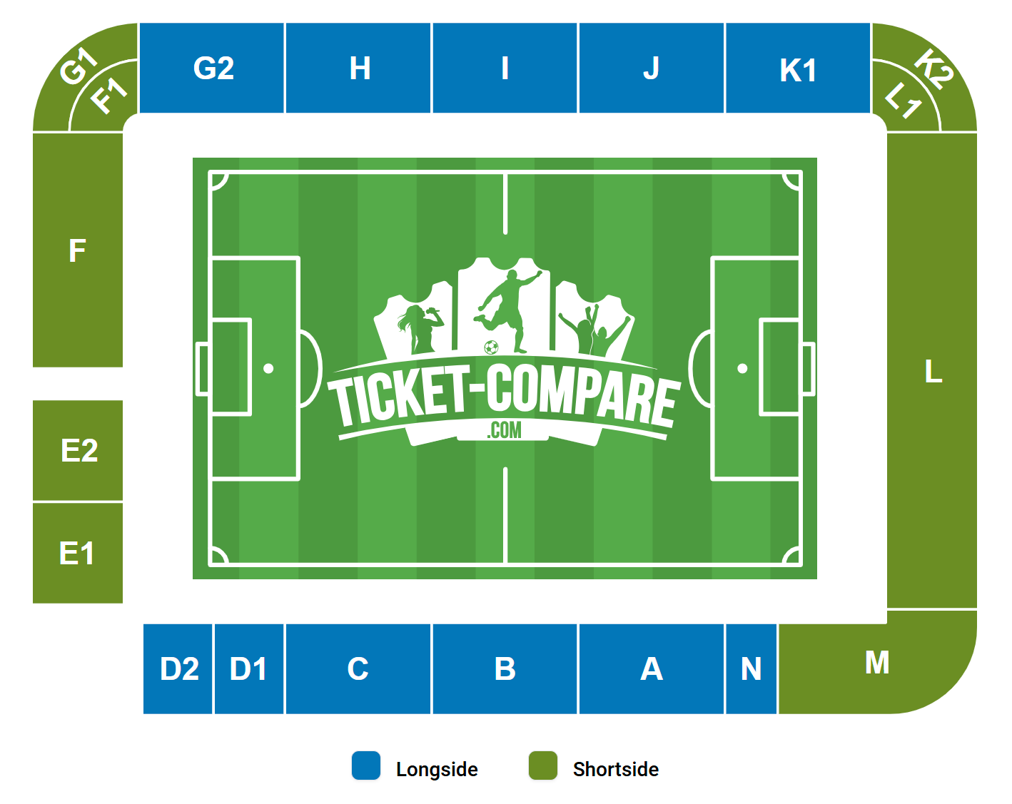 Pianta dei posti di Voith Arena
