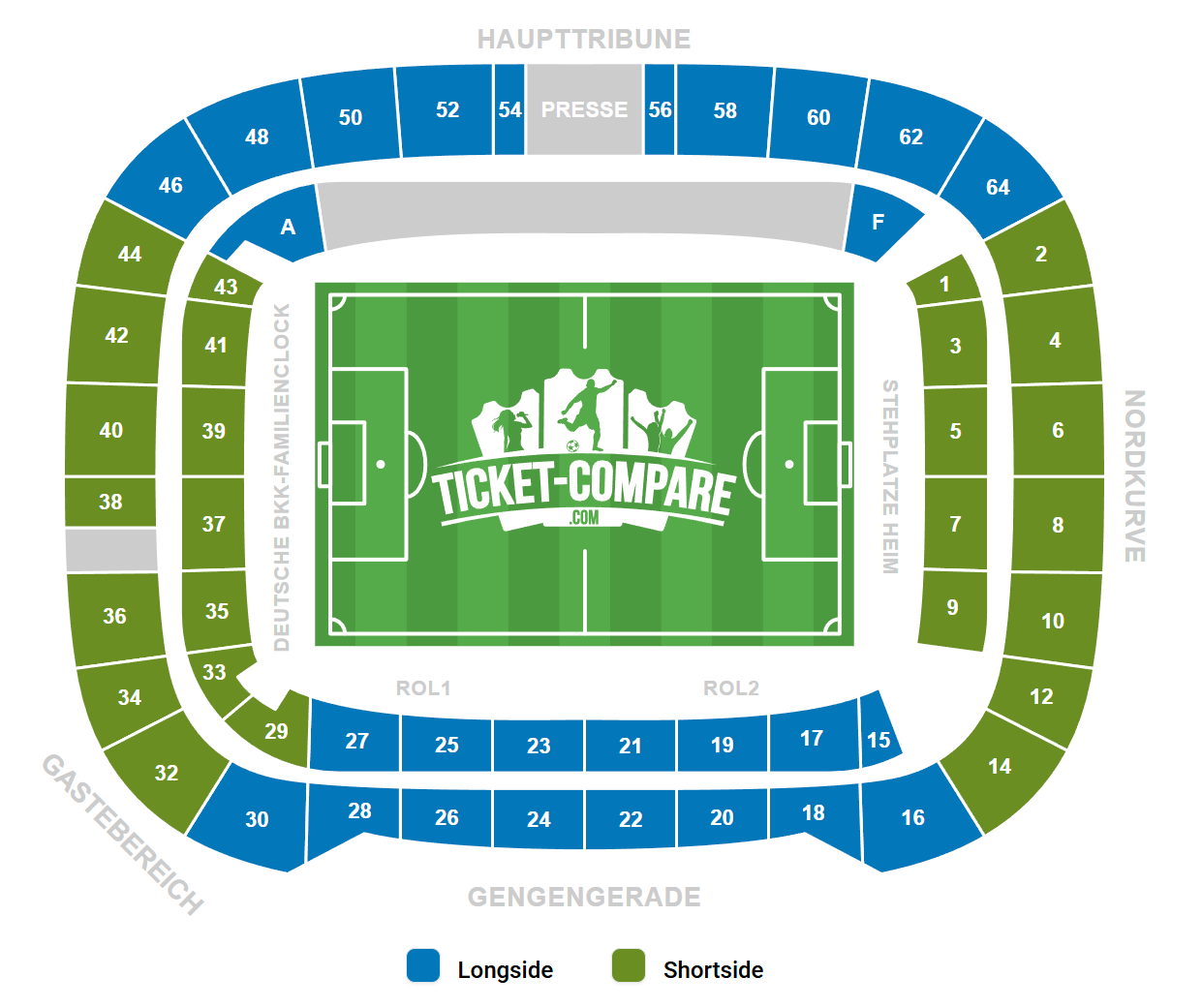 Pianta dei posti di Volkswagen Arena