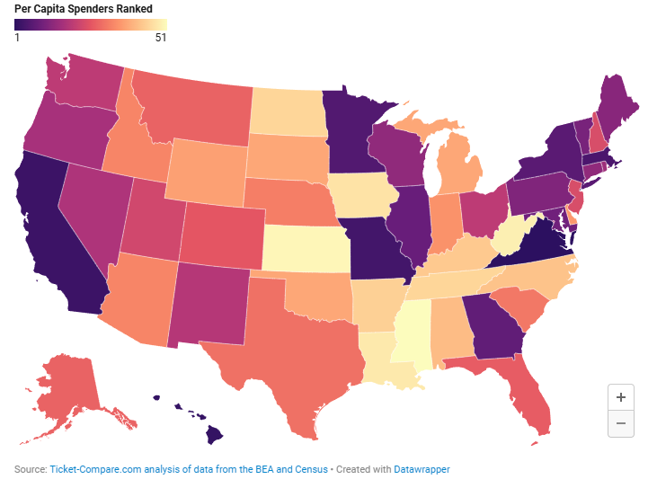 Dove gli Americani Spendono di Più per l’Intrattenimento dal Vivo background image