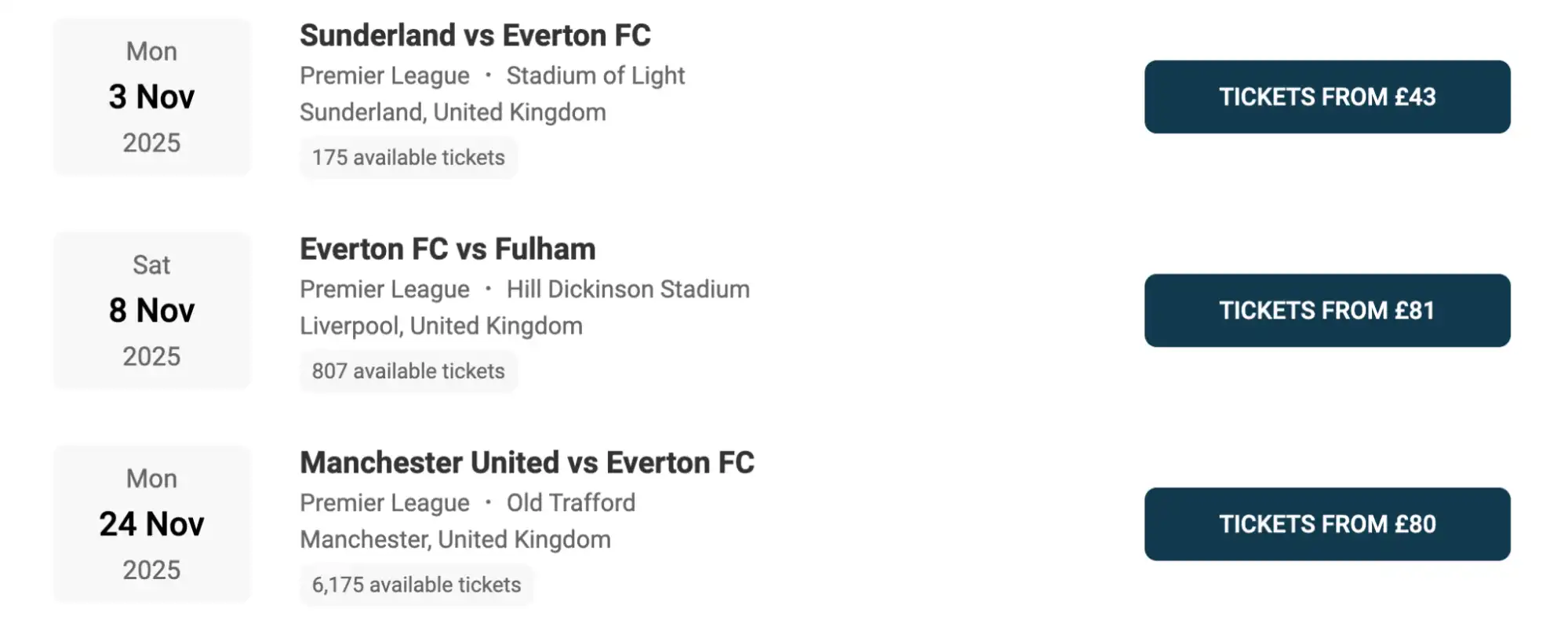 screenshot Everton FC fixture
