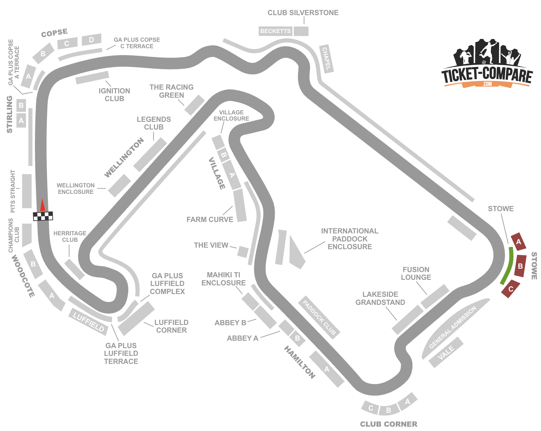 Tribune Stowe evidenziate Silverstone