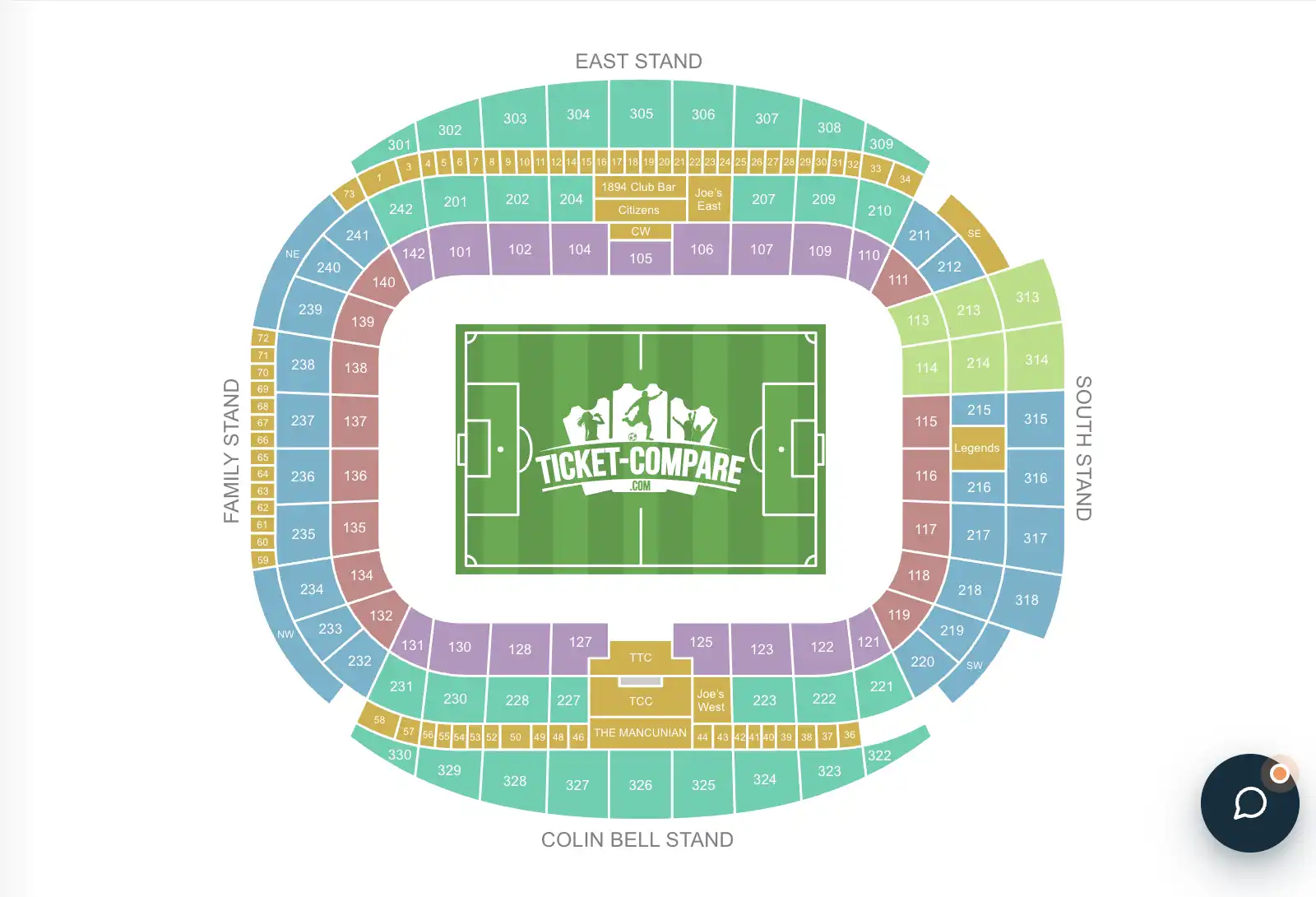 screenshot piano posti Etihad Stadium
